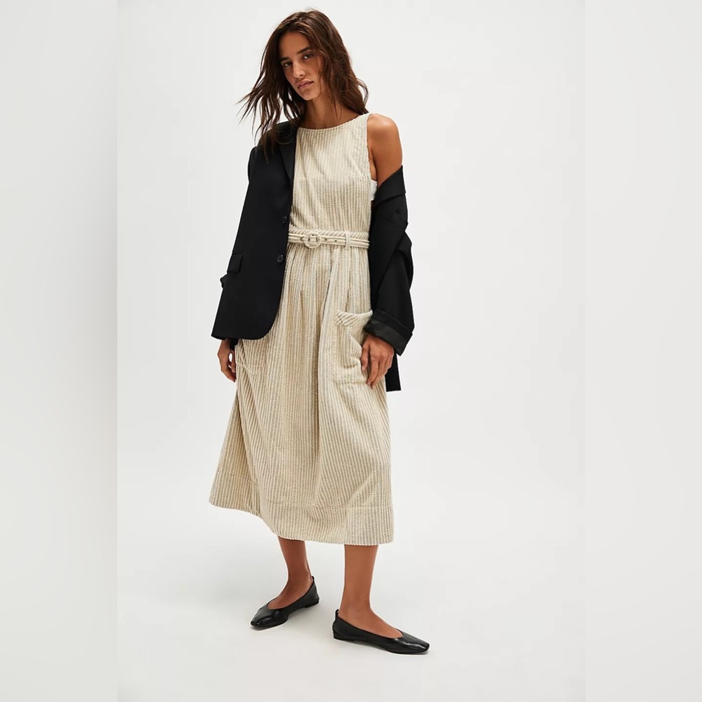 Anthropologie The Other Side Corduroy Midi Dress Size 8
